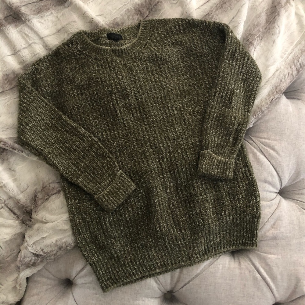 Topshop melange green sweater size 6